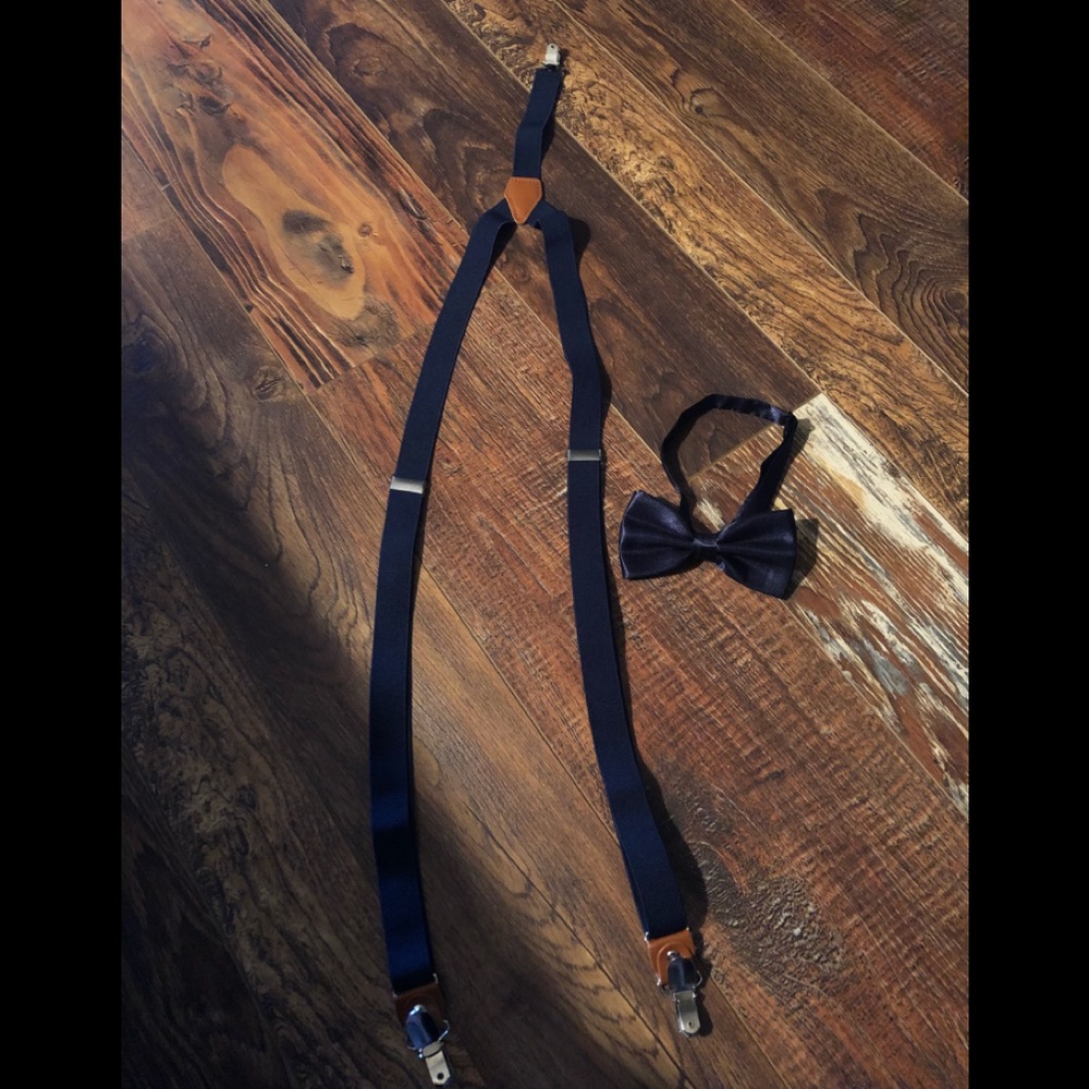 Boys ( age 11-14ish) suspenders and bow tie set